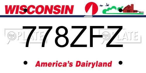778ZFZ Wisconsin License Plate