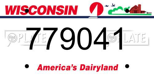 779041 Wisconsin License Plate