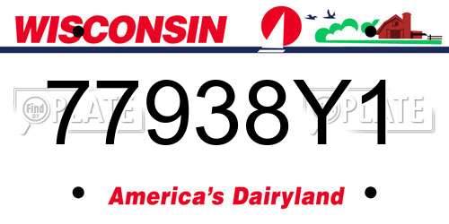 77938Y1 Wisconsin License Plate