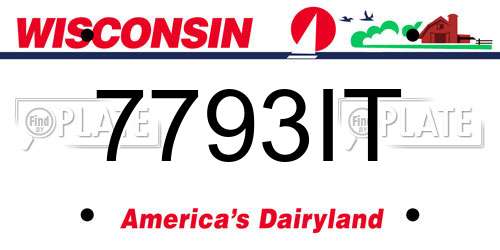 7793IT Wisconsin License Plate