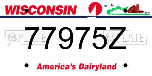 77975Z Wisconsin License Plate