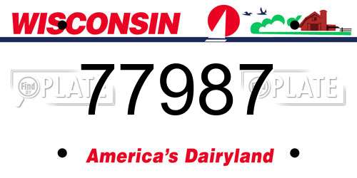 77987 Wisconsin License Plate