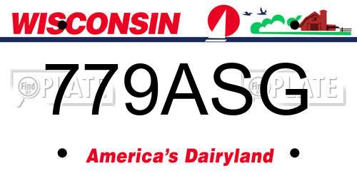 779ASG Wisconsin License Plate