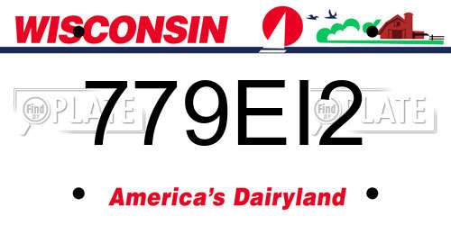 779EI2 Wisconsin License Plate