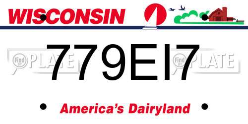 779EI7 Wisconsin License Plate