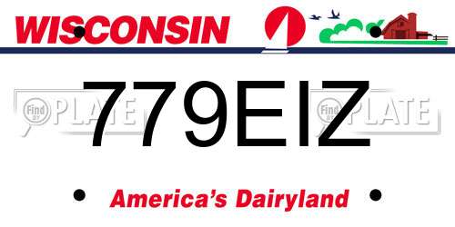 779EIZ Wisconsin License Plate