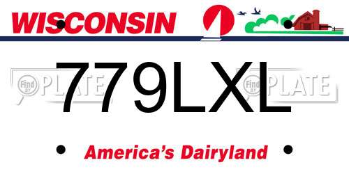 779LXL Wisconsin License Plate