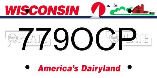 779OCP Wisconsin License Plate