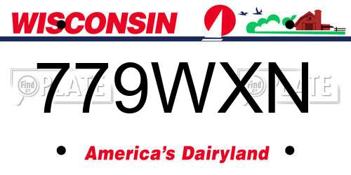 779WXN Wisconsin License Plate