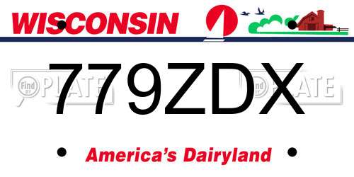 779ZDX Wisconsin License Plate