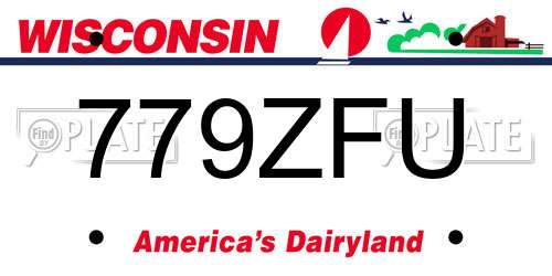 779ZFU Wisconsin License Plate