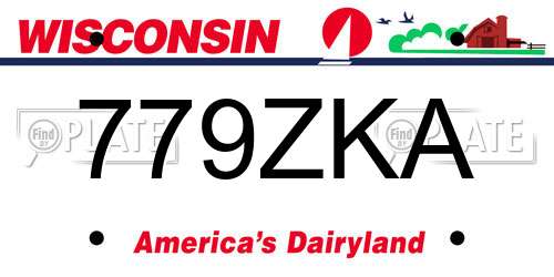 779ZKA Wisconsin License Plate