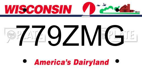 779ZMG Wisconsin License Plate