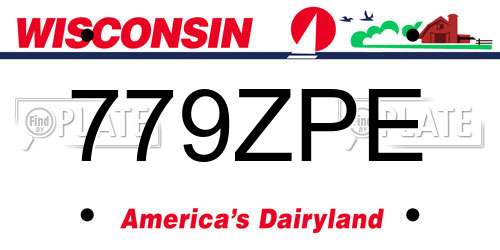 779ZPE Wisconsin License Plate