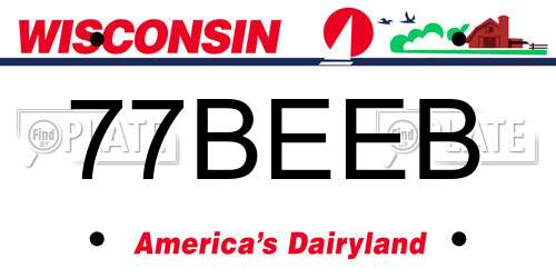 77BEEB Wisconsin License Plate