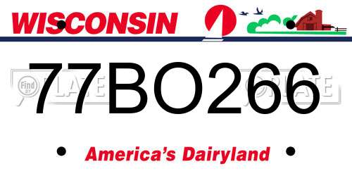 77BO266 Wisconsin License Plate