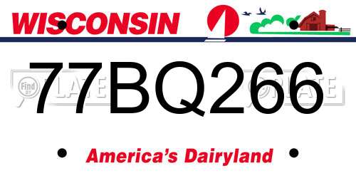 77BQ266 Wisconsin License Plate