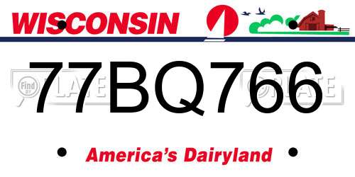 77BQ766 Wisconsin License Plate