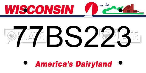 77BS223 Wisconsin License Plate
