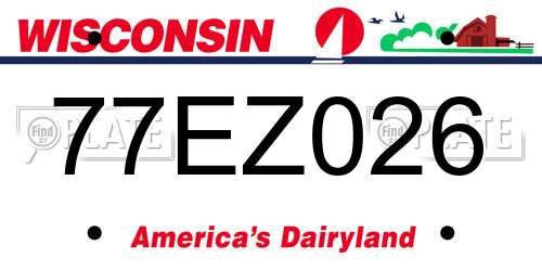77EZ026 Wisconsin License Plate
