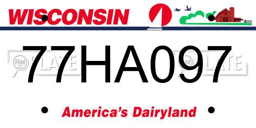 77HA097 Wisconsin License Plate
