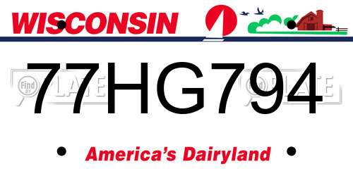 77HG794 Wisconsin License Plate