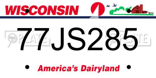 77JS285 Wisconsin License Plate