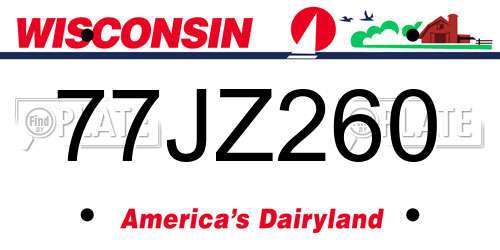 77JZ260 Wisconsin License Plate