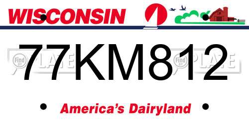 77KM812 Wisconsin License Plate