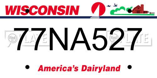77NA527 Wisconsin License Plate