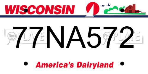 77NA572 Wisconsin License Plate