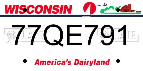 77QE791 Wisconsin License Plate
