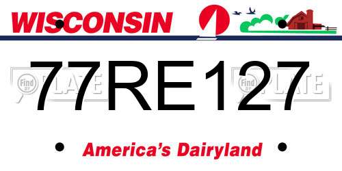 77RE127 Wisconsin License Plate