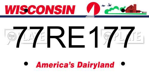 77RE177 Wisconsin License Plate