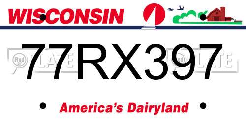77RX397 Wisconsin License Plate