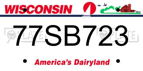 77SB723 Wisconsin License Plate