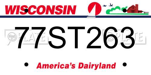 77ST263 Wisconsin License Plate