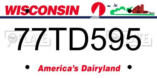 77TD595 Wisconsin License Plate