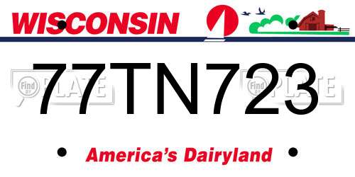 77TN723 Wisconsin License Plate