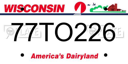 77TO226 Wisconsin License Plate