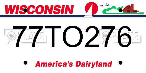 77TO276 Wisconsin License Plate