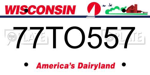 77TO557 Wisconsin License Plate