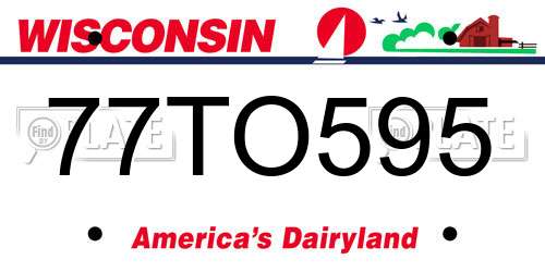 77TO595 Wisconsin License Plate