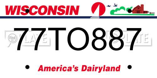 77TO887 Wisconsin License Plate