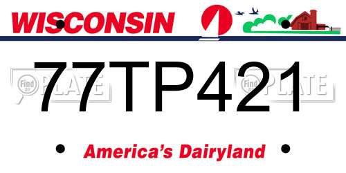 77TP421 Wisconsin License Plate