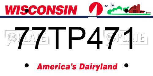 77TP471 Wisconsin License Plate