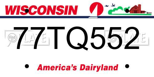 77TQ552 Wisconsin License Plate
