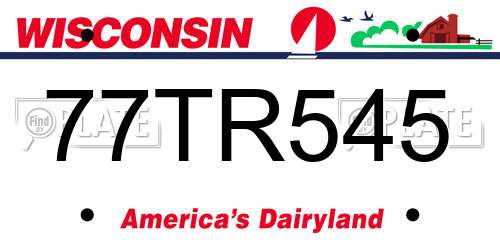 77TR545 Wisconsin License Plate