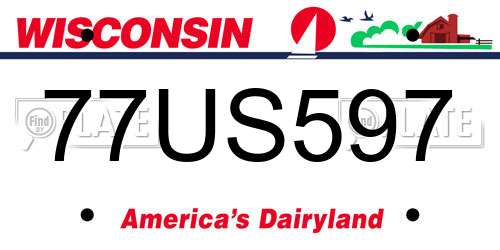 77US597 Wisconsin License Plate