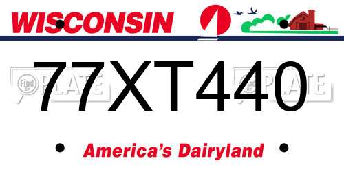 77XT440 Wisconsin License Plate